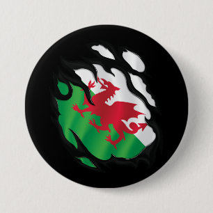 Wales Ripped Flag Button