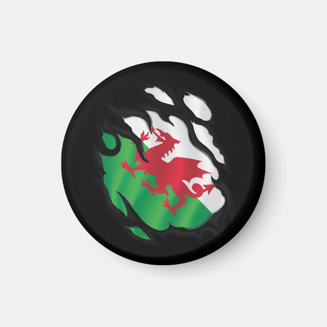 Wales Ripped Flag Magnet (Vorne)