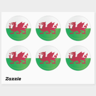 Wales Round Icon Flag Runder Aufkleber