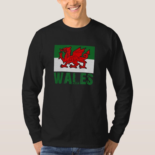 Wales Rugby national flag Cardiff fan T-Shirt (Vorderseite)
