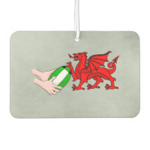 Wales Rugby Team Dragon mit Rugby Ball