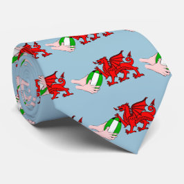 Wales Rugby Team Dragon mit Rugby Ball Krawatte