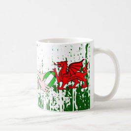 Wales Rugby Team Unterstützer Flag mit Ball Kaffeetasse