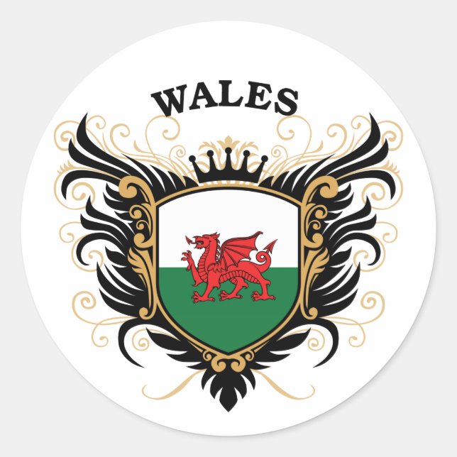Wales Runder Aufkleber (Vorderseite)