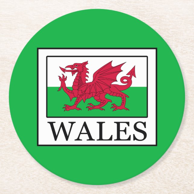 Wales Runder Pappuntersetzer (Vorderseite)