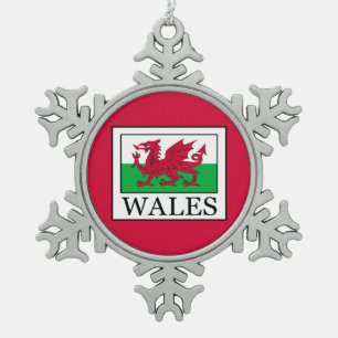 Wales Schneeflocken Zinn-Ornament