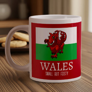 Wales Small aber Feisty Little Welsh Red Dragon Jumbo-Tasse