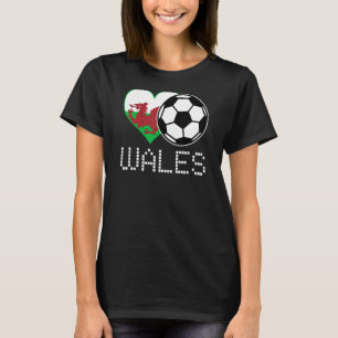 Wales Soccer Welsh Flag Liebe Land Prix Herz T-Shirt