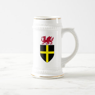 Wales Stein - Drache über St- Davidschild Bierglas