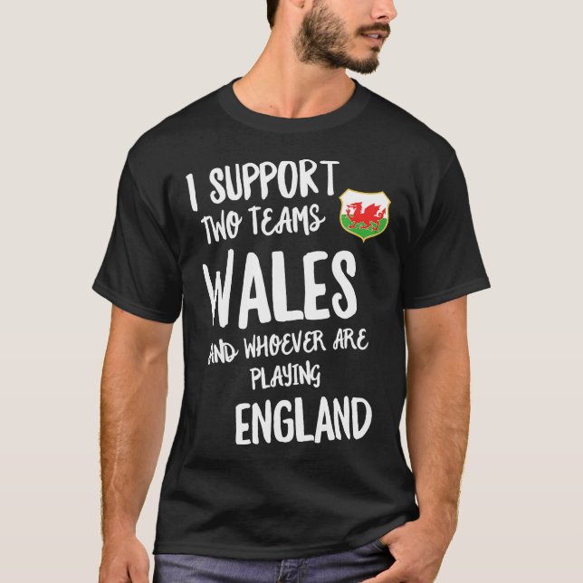 Wales Supporter Funny Welsh Rugby Football Team Sp T-Shirt (Vorderseite)
