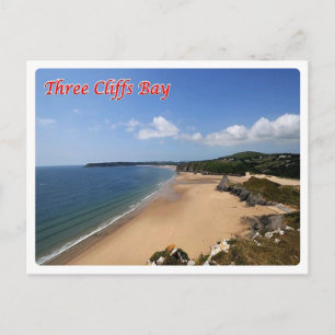 Wales - Three Cliffs Bay Postkarte