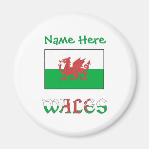 Wales und Walisische Flagge Grüne Persönlichkeit Magnet