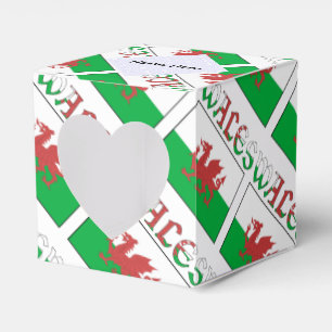Wales und Welsh Flag Personalisiertes Herz geteert Geschenkschachtel