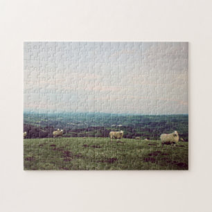 Wales Vintage-Ansicht Landschaft Schafe Walisische Puzzle