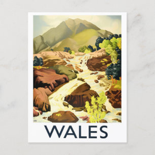 Wales Vintage Reise Postkarte
