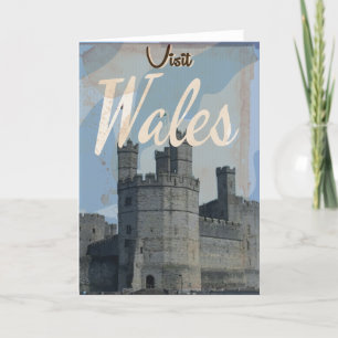 Wales Vintage-Reiseposter Feiertagskarte