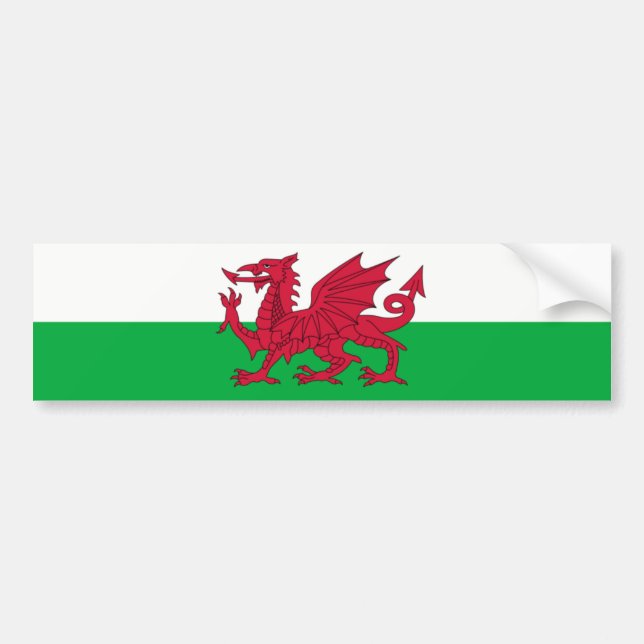 Wales/Waliser-Flagge - Vereinigtes Königreich Autoaufkleber (Vorne)
