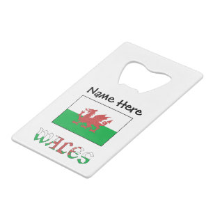 Wales Walisische Flagge Personalisierter Name Geldbeutel Flaschenöffner