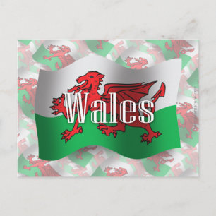 Wales Wave Flag Postkarte