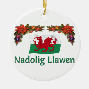 \ Wales-Weihnachten Keramikornament