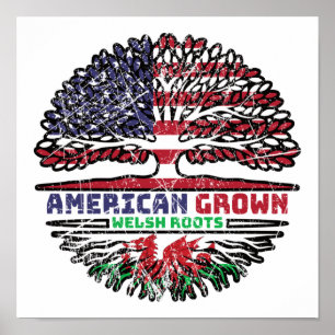 Wales Welsh US American USA United Staaten Tree Poster