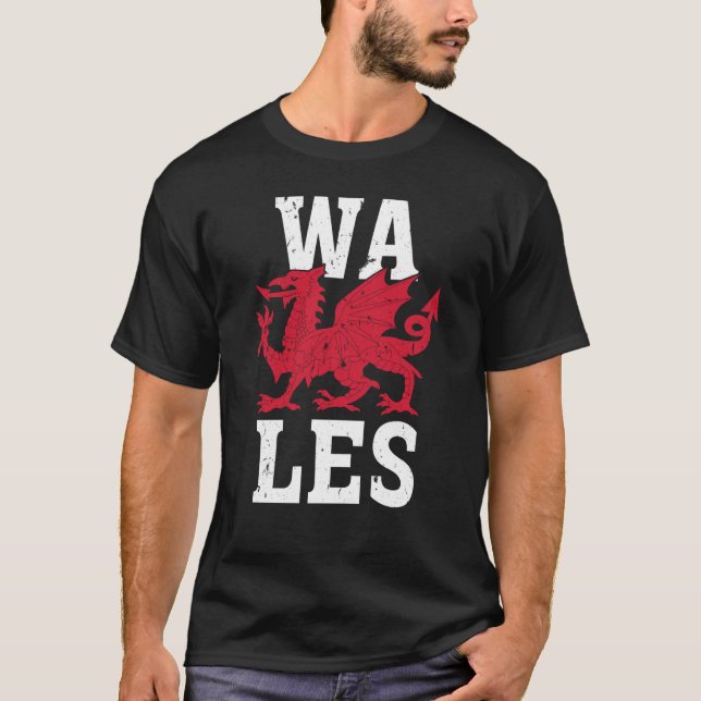 Wales Zuhause Pride Welsh Flag T-Shirt (Vorderseite)
