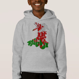 Wales Zuhause von Rugby Map Hoodie