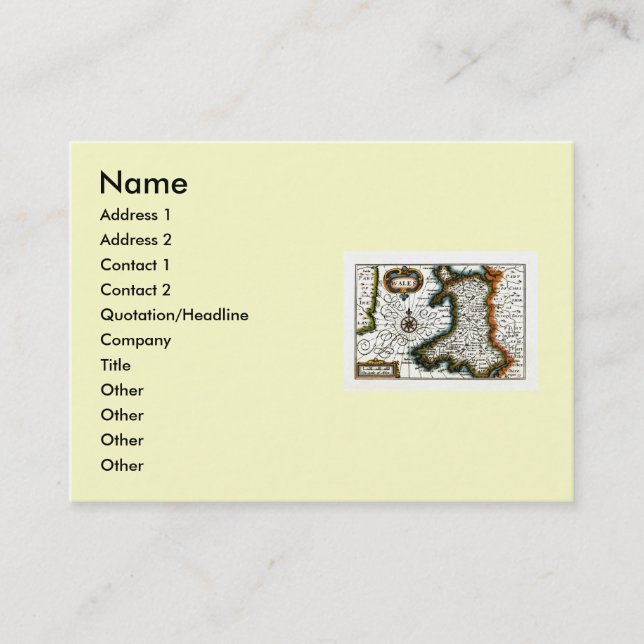 Waleskarte und/oder -flagge visitenkarte (Vorderseite)