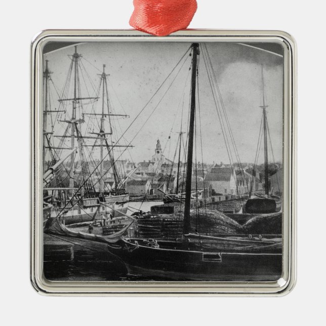Walfang-Hafen, New-Bedford Silbernes Ornament (Vorne)