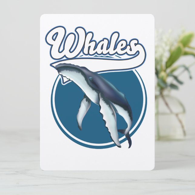 Walfisch-Cartoon-Logo (Stehend Vorderseite)
