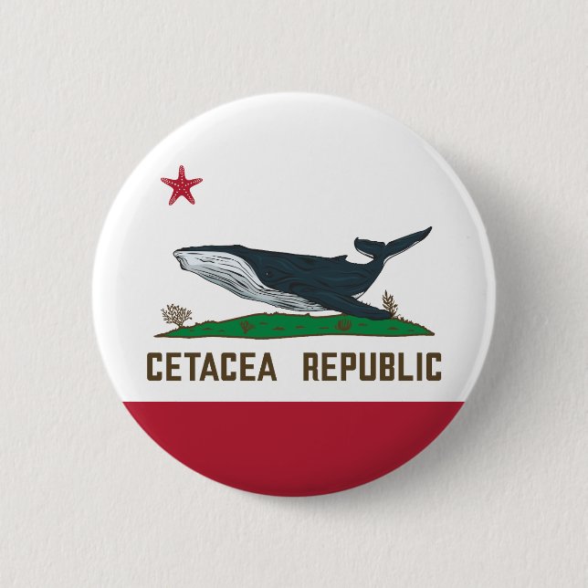 Walfischflagge der Cetacea Republic Rorqual Button (Vorderseite)
