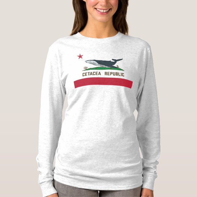 Walfischflagge der Cetacea Republic Rorqual T-Shirt (Vorderseite)