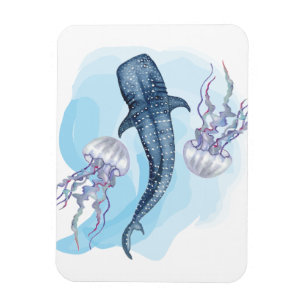 Walhai. Aquarell Magnet
