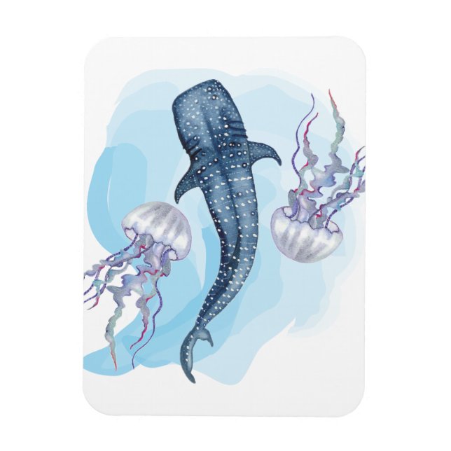 Walhai. Aquarell Magnet (Vertikal)
