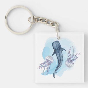 Walhai. Aquarell Schlüsselanhänger