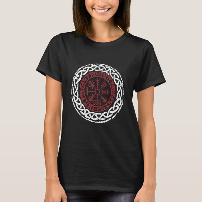Walhalla Compass Vegvisir Viking Kelte German Viki T-Shirt (Vorderseite)