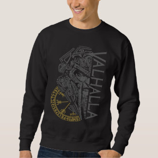 Walhalla Odin in Mask Runes Nordic Compass Viking Sweatshirt