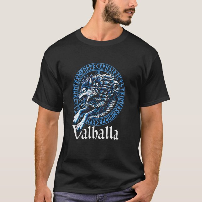 Walhalla Wolf Wolves Odins Gefährtin Geri und Fre T-Shirt (Vorderseite)