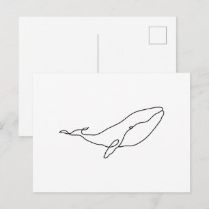 Walillustration in Linienstil Postkarte