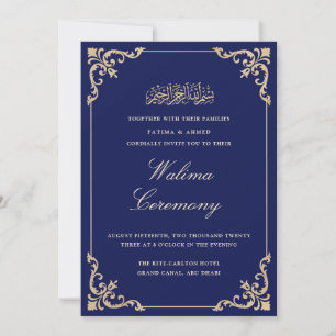Walima Blue Islamic Wedding Einladung