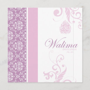 Walima Einladung - rosa islamische Hochzeit