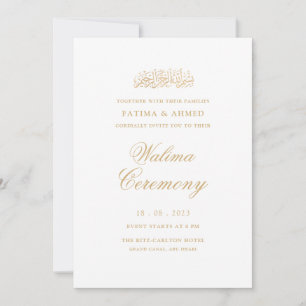 Walima Minimal White Islamic Wedding Einladung
