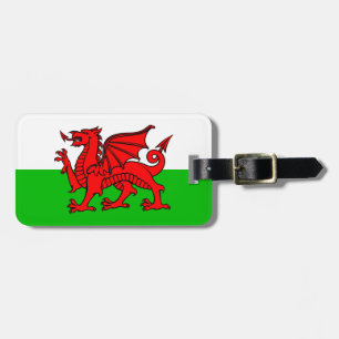 Walischer Roter Drache Wales-Flagge Gepäckanhänger