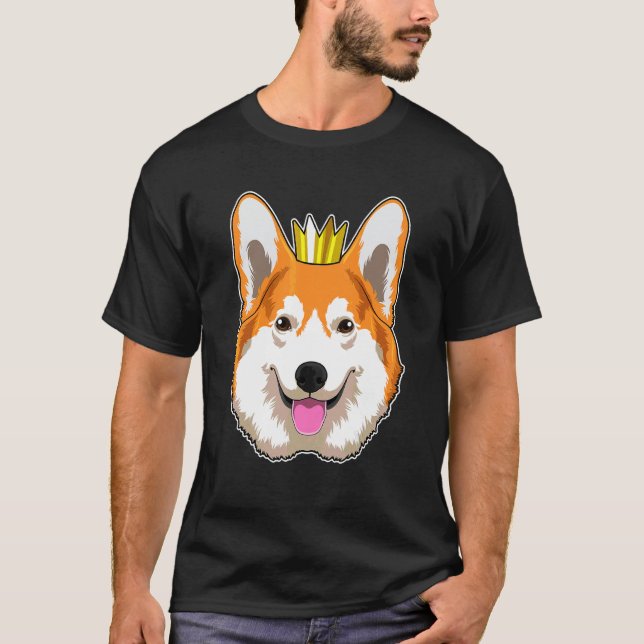 Waliser Corgi Krone T-Shirt (Vorderseite)