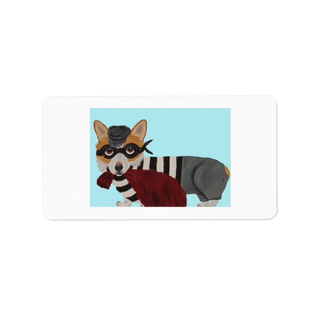  Waliser Corgi Leckerli Dieb Einbrecher  Adressaufkleber (Vorne)