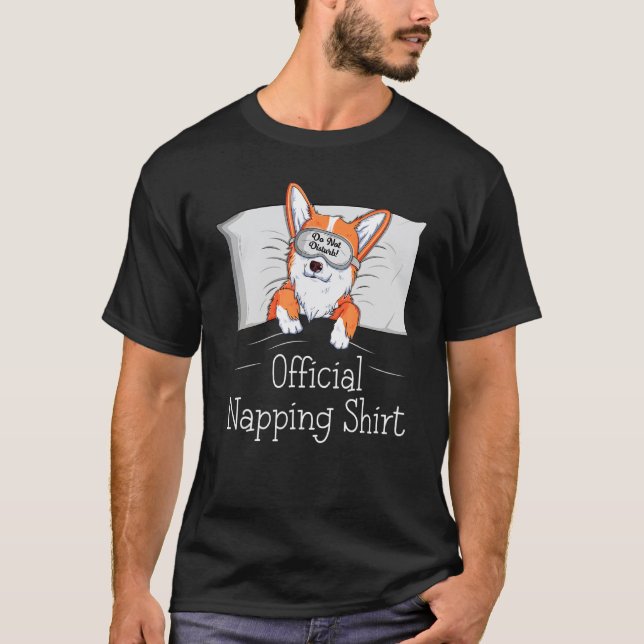 Waliser Corgi Power Napper Hund Napping T-Shirt (Vorderseite)
