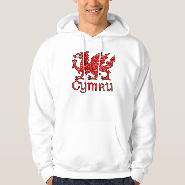 Waliser-Drache Cymru Hoodie Wales, St David Tag (Vorderseite)