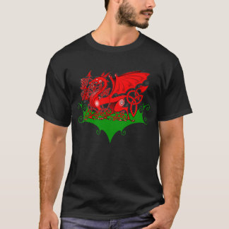 Waliser-Drache mit keltischem Knüpfarbeit-T - T-Shirt
