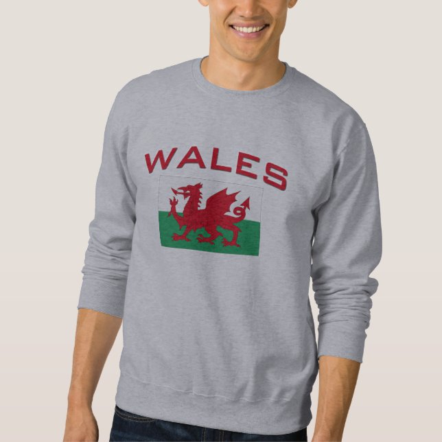 Waliser-Flagge 2 Sweatshirt (Vorderseite)