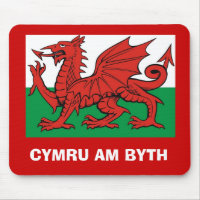 Waliser-Flagge, "Cymru morgens byth",    der rote
